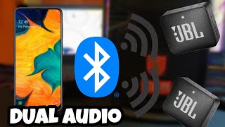 Conectar 2 altavoces BLUETOOTH se ESCUCHEN simultáneamente  ANDROID SAMSUNG [upl. by Phelia]