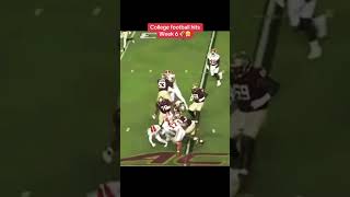 Week 6 hardest hits in college football football collegefootball americanfootball [upl. by Sualocin]