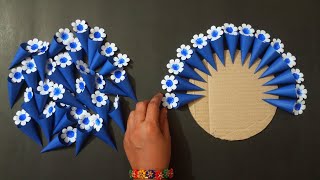 Wall Hanging Craft Ideas Easy With Paper  Paper Crafts Easy Flower Wall Hanging 1 [upl. by Tiffy]