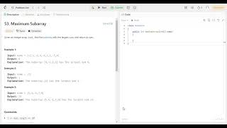 53 Maximum Subarray  Leetcode  Arrays  DSA [upl. by Retsae]