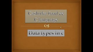 Cashirka 6aad ee c language DATA TYPES [upl. by Standley]