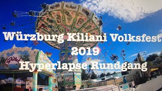 Kiliani Volksfest Würzburg 2019 Hyperlapse Rundgang [upl. by Zemaj]