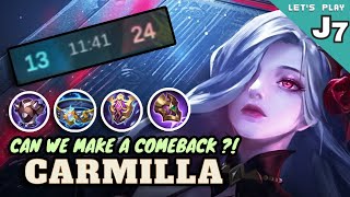 Tough Match Until The End Carmilla Tank Build Gameplay [upl. by Enicul25]