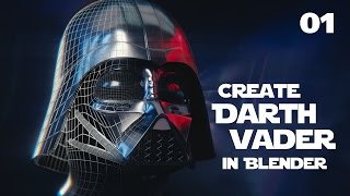 Blender Tutorial  Star Wars Darth Vader Helmet  01 [upl. by Newman]