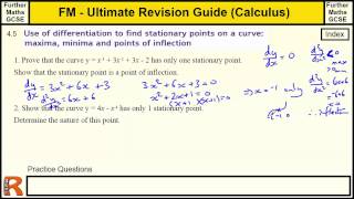 Stationary points Increasing and Decreasing Functions Revision guide for Further maths GCSE [upl. by Htbazile]