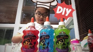 Slime DIY  MAKING ELMERS SLIME  How to Make Glitter Clear Slime [upl. by Rozanne]