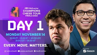 Champions Chess Tour Finals  Day 1  Commentary by David Jovanka amp Kaja [upl. by Gilpin]