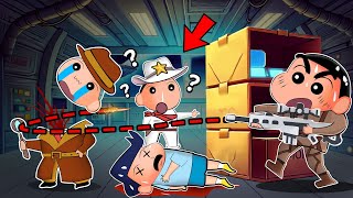 Shinchan Playing Sniper Kill Only Challenge In Super Sus 😱  Shinchan Among Us 3D  Funny Game 😂 [upl. by Hiltan]