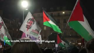 Paris les images de la manifestation contre la tenue dun gala de soutien à Israël [upl. by Kaila481]