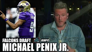 Michael Penix Jr drafted by the Falcons at No 8  Pat McAfee Draft Spectacular [upl. by Annig]