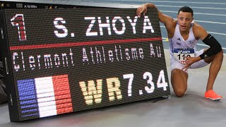 Miramas 2020  Record du monde juniors du 60 m haies de Sasha Zhoya en 734 U20 World Record [upl. by Michon]