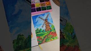 Gouache painting 😇😍 art artist diy youtubeshorts trending gouache painting shorts reels [upl. by Yeniar440]