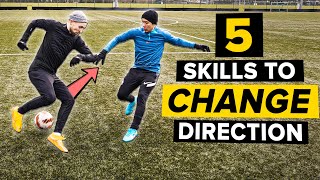 5 cool skills to change direction  Learn football skills [upl. by Helbona]