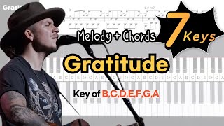 Gratitude  Brandon Lake  Key of BCDEFGAㅣPiano coverㅣWorship Piano Tutorials [upl. by Marelya]