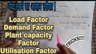 Load Factor Demand factorPlant capacity factor Utilisation factor Formulas With Tricks amp Tips [upl. by Zena480]