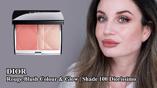 DIOR  Rouge Blush Colour amp Glow  Shade 100 Diorissimo  Makeup Review [upl. by Itsim81]