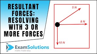 Resultant Forces  Resolving method for 3 or more forces  ExamSolutions [upl. by Ossie]