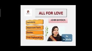 All for Love by John Dryden quotes summary uphesc dryden allforlove [upl. by Maro]