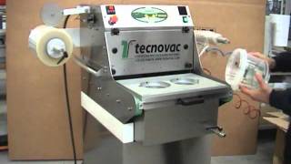 TECNOVAC  Semi automatic tray sealer for buckets  Termosigillatrice semi automatica per secchielli [upl. by Menides91]