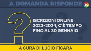 Iscrizioni online 20232024 c’è tempo fino al 30 gennaio [upl. by Aerona]