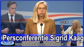 Terugkijken Persconferentie vicepremier Sigrid Kaag over de Ministerraad  17 februari 2023 [upl. by Hope191]