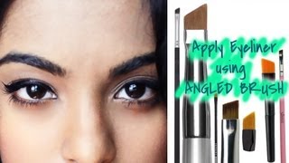 How to apply eyeliner using Angled Eyeliner Brush for beginners [upl. by Waylin]