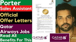 Official Qatar Airways Original Offer Letters For Porter amp Sales Assistant  Salary Benefits More [upl. by Ayarahs]