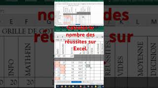 Calculez le nombre des réussites ou le nombre déchecs dans une grille de cotation Excel [upl. by Enail299]