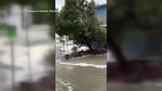 Hurricane Helene floods streets in Sunset Beach Fla [upl. by Chamkis]