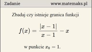 Granica lewostronna i prawostronna funkcji  przykład z analizą [upl. by Asserat15]
