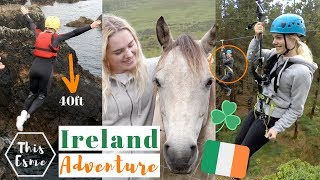 I Jumped OFF a CLIFF Connemara Ponies Ziplining  Ireland Travel Adventure  This Esme [upl. by Ainak77]