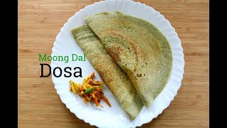 Moong Dal Dosa  Pesarattu  Easy Instant Green Gram Dal Dosa Recipe Skinny Recipes For Weight Loss [upl. by Dwayne]