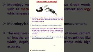 What is Metrology II Metrology 1 [upl. by Anailuy]