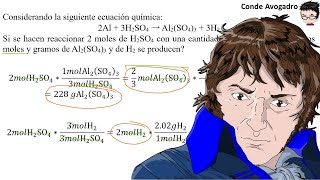 𝐄𝐒𝐓𝐄𝐐𝐔𝐈𝐎𝐌𝐄𝐓𝐑Í𝐀  cuantos 𝐦𝐨𝐥𝐞𝐬 y 𝐠𝐫𝐚𝐦𝐨𝐬 de Al2SO43 y H2 se producen con 2 mol H2SO4 [upl. by Wilser]