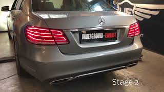 Underground Exhaust Mercedes W212 E500 BiTurbo Stage 2 Sound [upl. by Calloway]