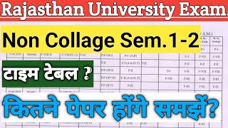 RAJASTHAN UNIVERSITY NON COLLEGE 1ST YEAR  Semester Exams Kitne paper honge Non collage exam Dates [upl. by Laamak220]