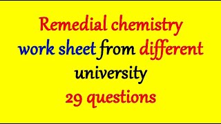 Remedial chemistry work sheet from different Ethiopian university [upl. by Carrington]