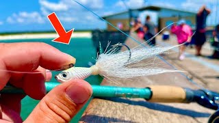 FISHING a JIG off the GULF PIER and Caught THIS RARE CATCH [upl. by Marina]