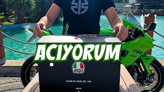 AÇIYORUM YENİ KASKIM AGV PİSTA GP RR SOLİD İRİDİUM  MOTOVLOG [upl. by Jala]