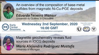 ODH043 Composition of basemetal sulfides from magmatic NiCuPGE deposits – Eduardo T Mansur [upl. by Simons]