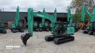 NEW Kobelco SK130 LC11 14t excavator walk around from Molson Group [upl. by Rysler]