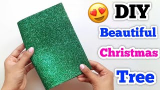 DIY  Beautiful Christmas Tree 🎄 Making From Glitter Sheet • How to make christmas tree • christmas [upl. by Nakada]