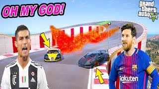 RONALDO VE MESSİ SÜPER ARABALARLA ATEŞ PÜSKÜREN RAMPA PARKINDAN UÇUYOR  GTA 5 [upl. by Aisinoid]