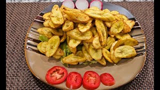 Tajaditas de Guineo – Plátano Verde  Green Banana Slices  Caribbean food  Comida Caribeña [upl. by Nimesh940]