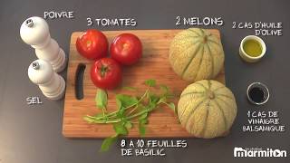 Recette  soupe froide tomate melon [upl. by Onifled224]