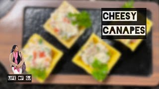 CHEESY CANAPÉS QUICK SNACK 2 MIN RECIPE  TASTY AND YUMMY  TEA TIME SNACK  NO FRY [upl. by Aicatan630]