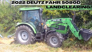 New 2022 Deutz Fahr 5080D Clearing Brush and Making Pathways for Deer Season [upl. by Redep]