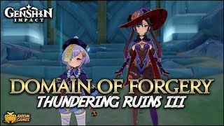 Genshin Impact  Domain of Forgery Thundering Ruins III Challenge Dungeon JPN Dub [upl. by Ydarb671]