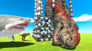 Who Can Save The Giant TRex  Animal Revolt Battle Simulator [upl. by Ahsilrak]