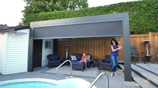 Aluminum Louvered Pergola 16 by 8 and ZIP Screen [upl. by Ilzel377]